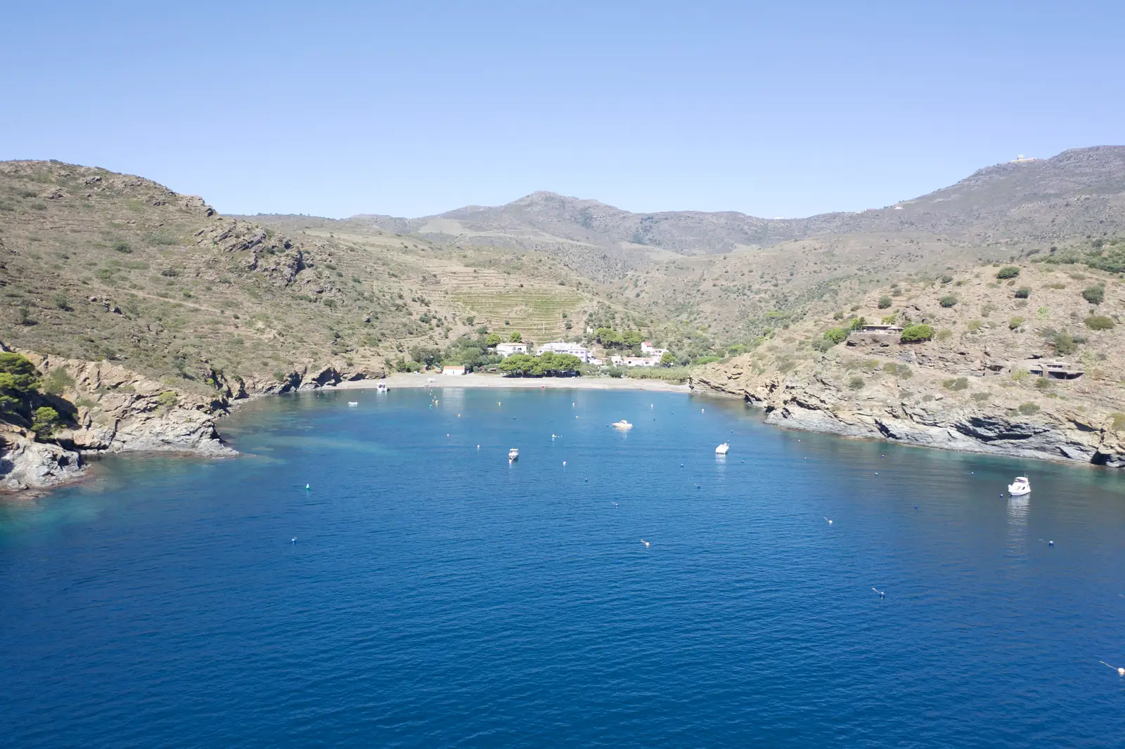 Transparent waters of Cala Montjoi in the Bay of Roses